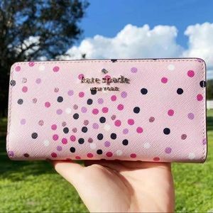 NWT Kate Spade Large Bifold Wallet Pink Dot